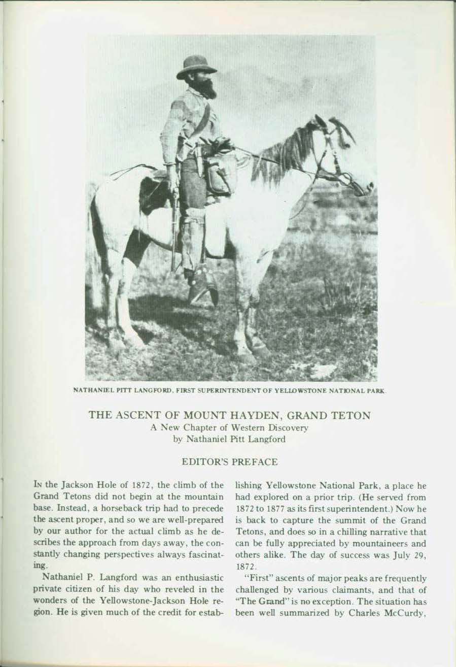 THE ASCENT OF MOUNT HAYDEN, GRAND TETON, 1872: a new chapter of Western Discovery. vist0066a